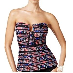 NWT Island Escape Women's Antigua Tribal-Print Tankini Top Size 6 Small Swimsuit
